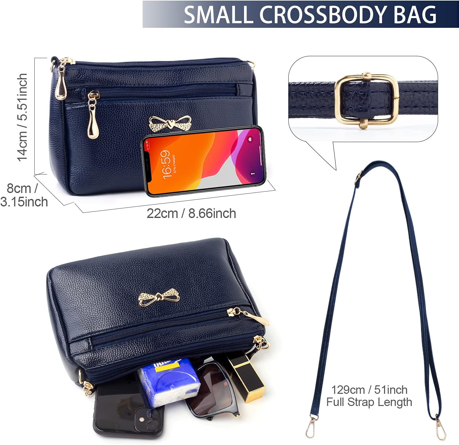 Thumbnail 2 de FULEI Small Women's Cross-body Bag in Soft PU Leather