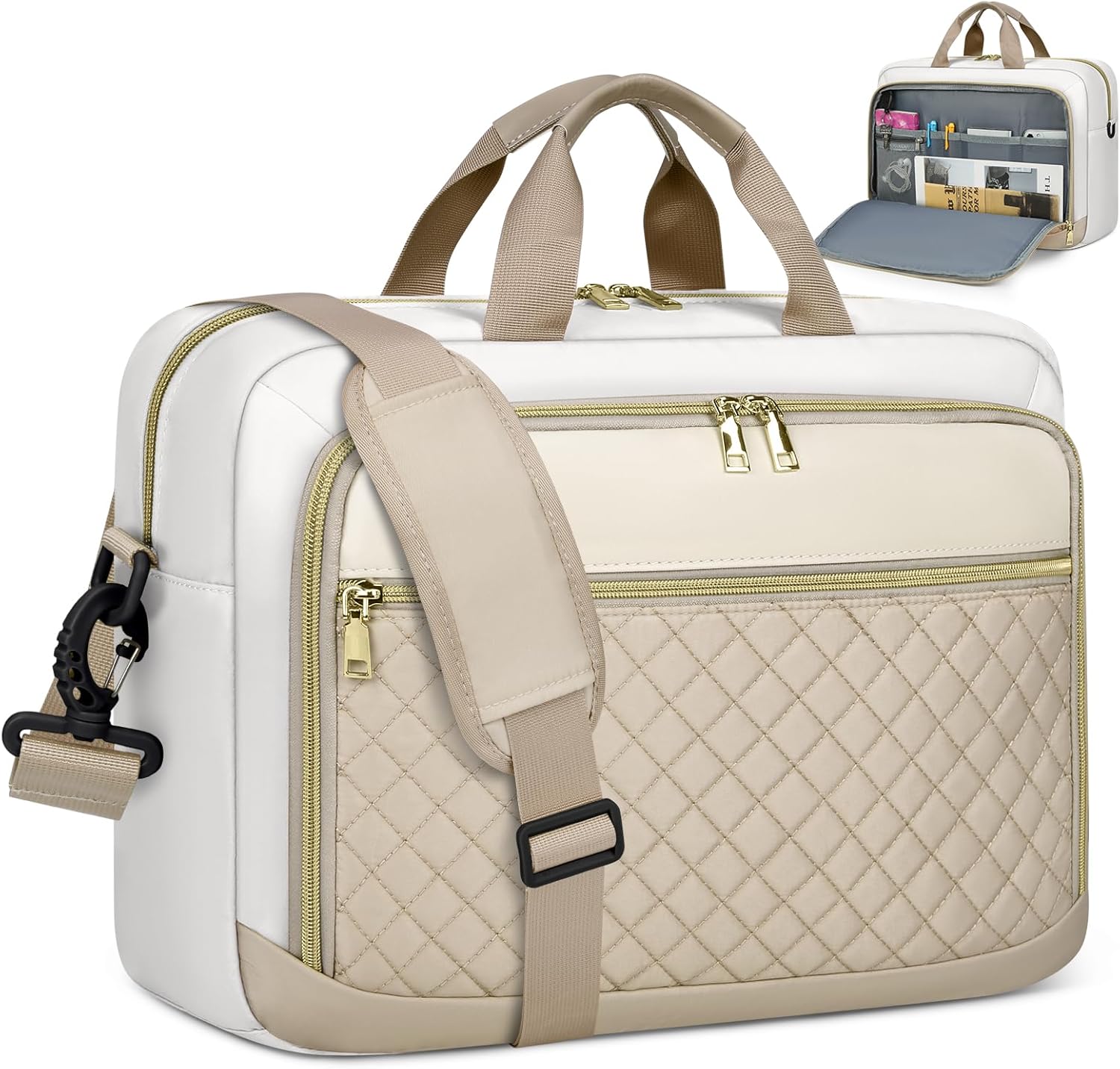 Detalle de NEWHEY Laptoptasche 17,3 Zoll – Damen Aktentasche für Business, wasserdicht und gepolstert