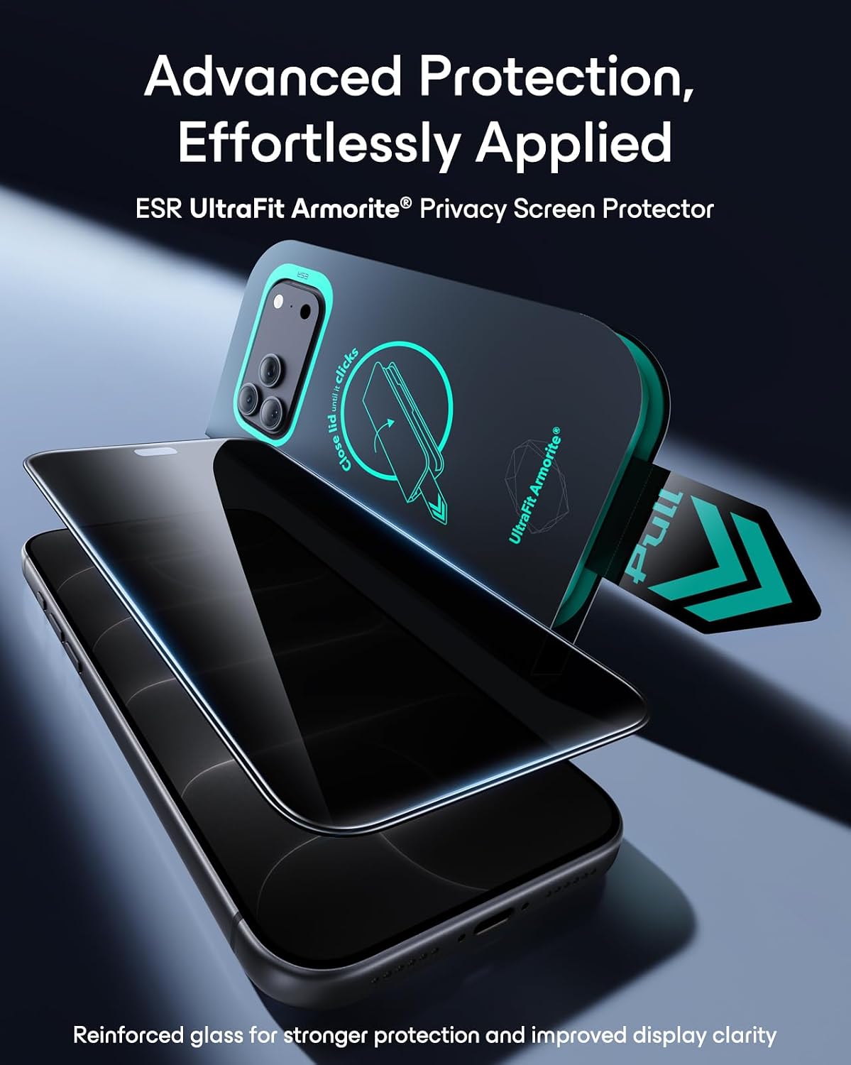 Thumbnail 1 de ESR Armorite Privacy Screen Protector for iPhone 18 Pro Max, 3-Pack, 9H+ Glass