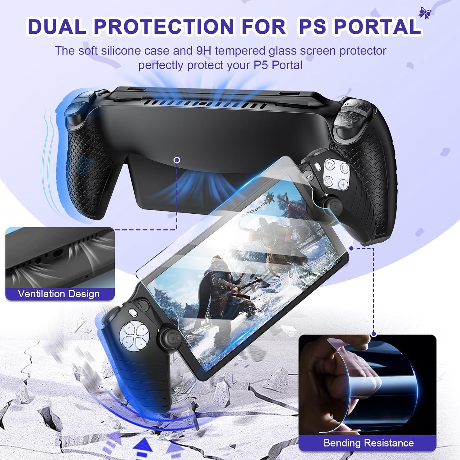 Thumbnail 4 de FYOUNG 14 in 1 Accessories Bundle for PlayStation Portal – Carrying Case, Magnetic Charger Dock, Screen Protectors & More