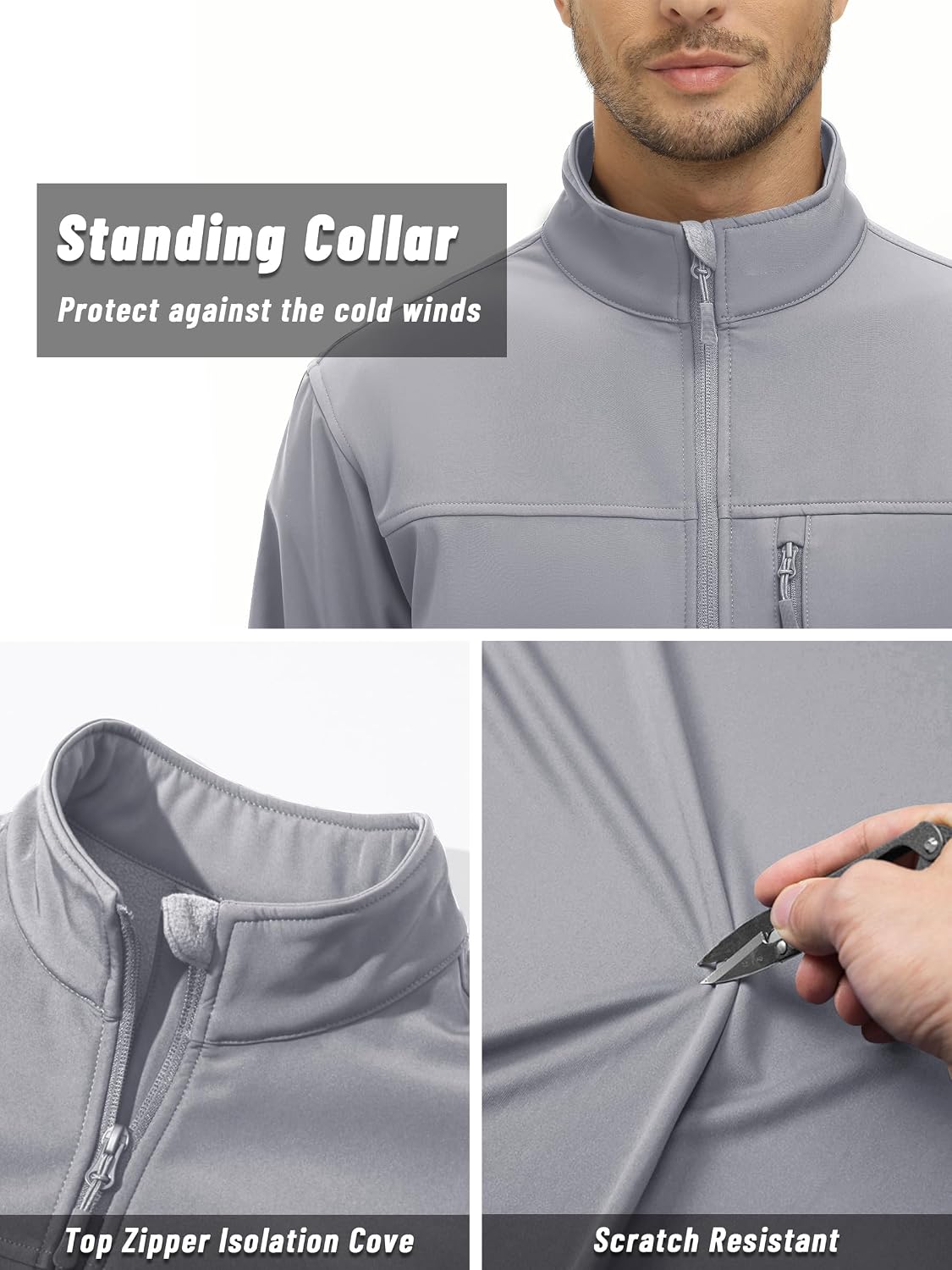 Thumbnail 4 de TACVASEN TCTJ-731-688 Men's Lightweight Fleece-Lined Softshell Jacket