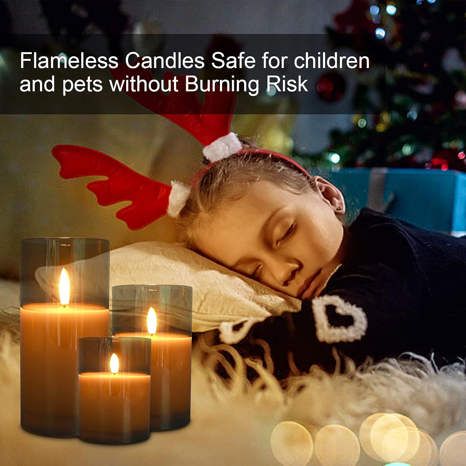 Detalle 2 de Flameless LED candles with timer, set of 3