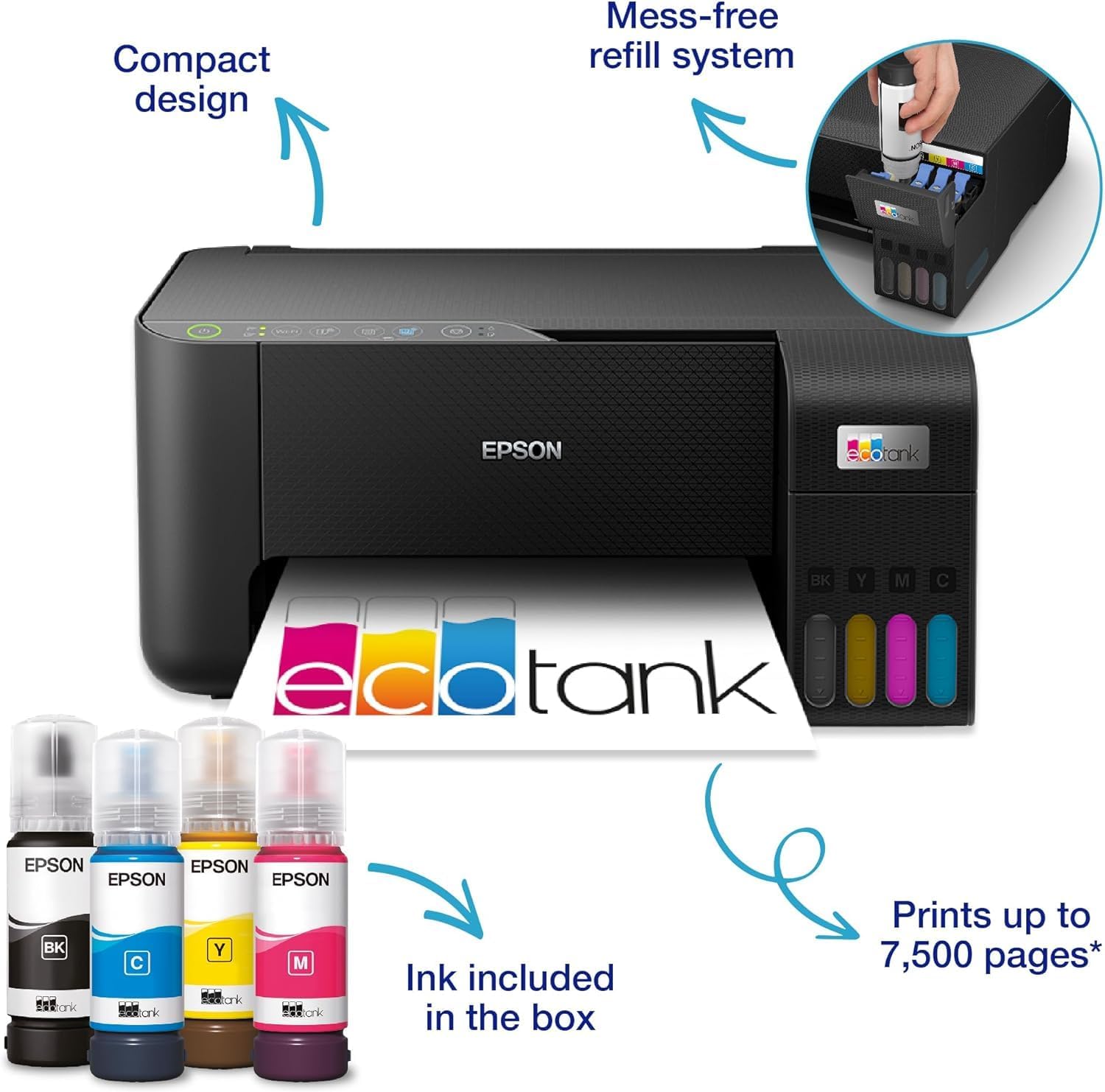 Thumbnail 3 de EcoTank ET-2860 ink tank printer 3 years