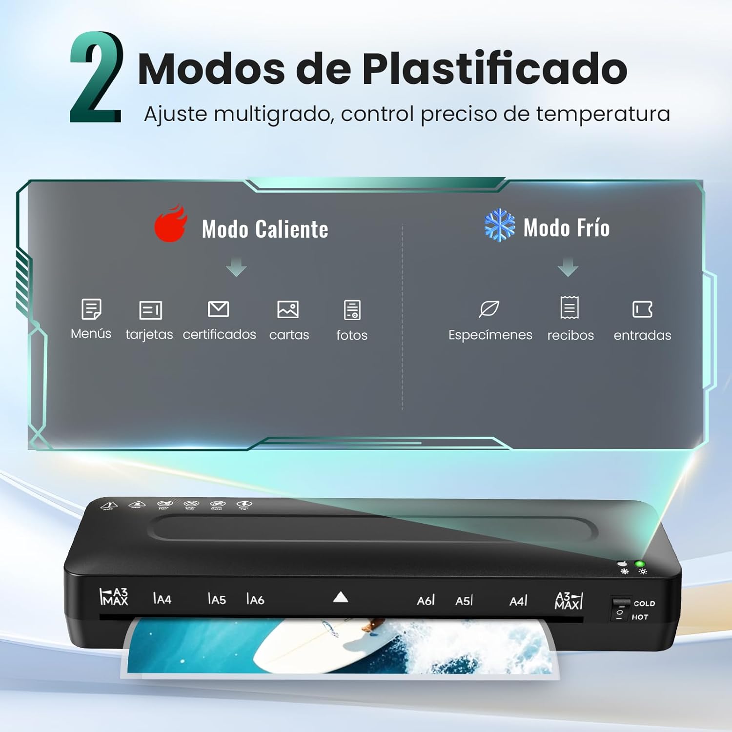 Detalle 2 de MAXDONE Plastificadora A3 355 mm/min