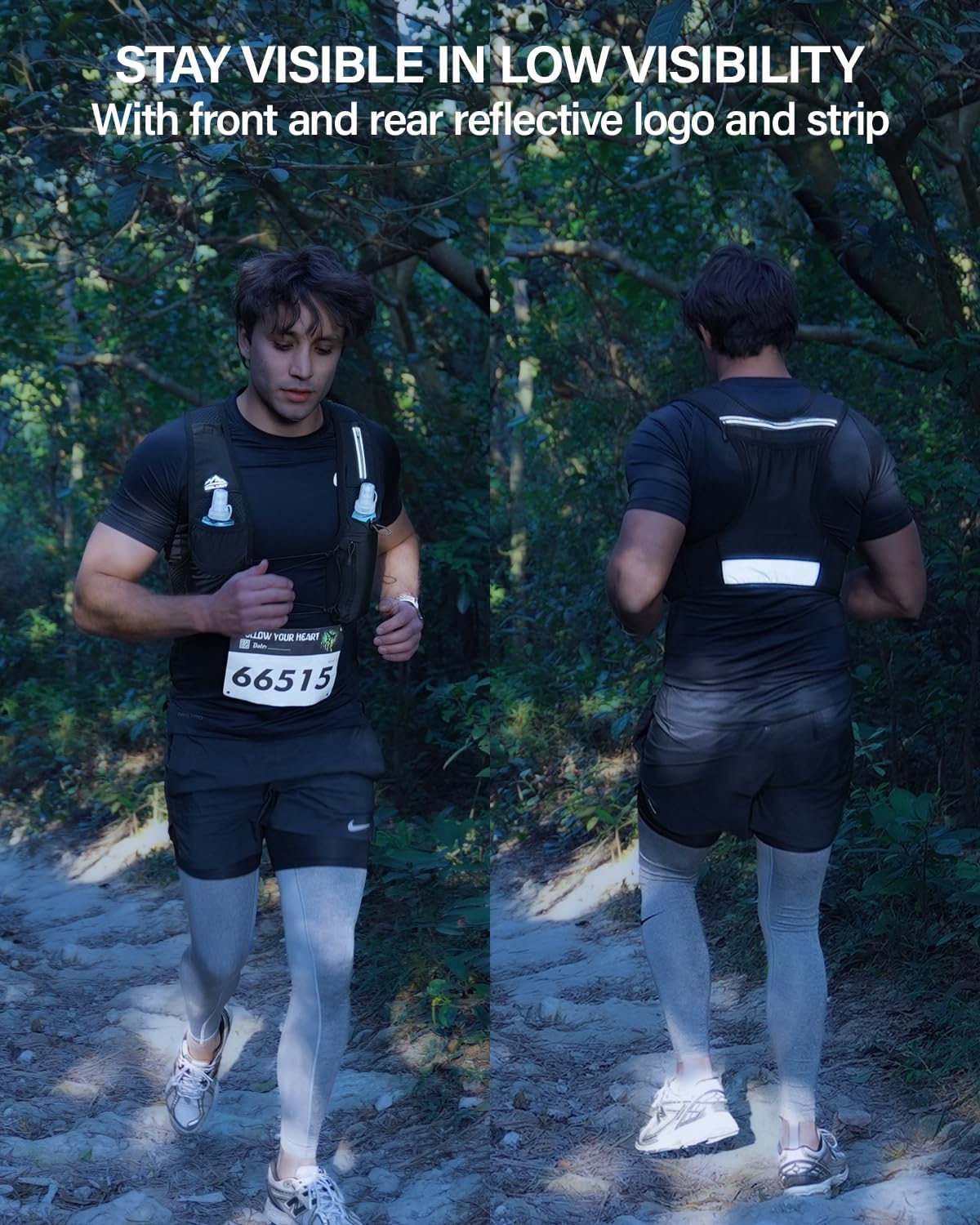 Detalle 2 de Zelvot RUNV-3 Running Hydration Vest with 500 mL Flask, 9 Pockets