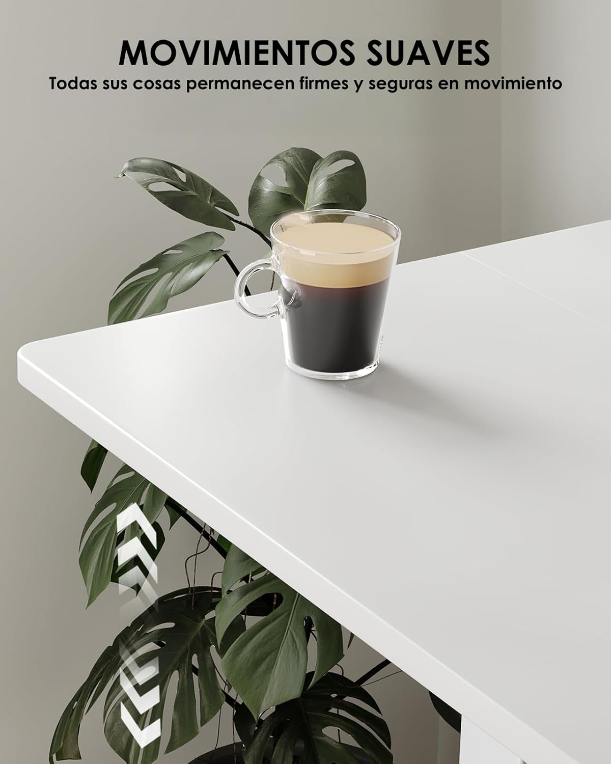 Detalle de ErGear escritorio elevable 140x70 blanco