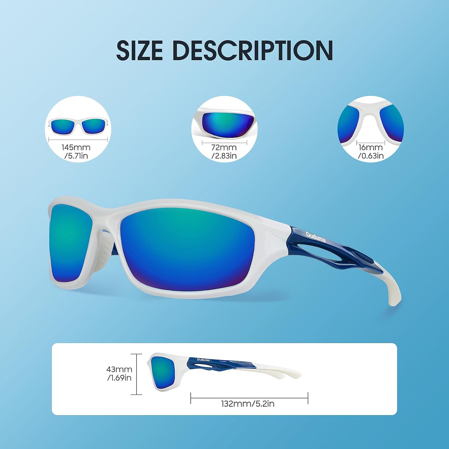 Detalle de Duduma Polarised Sports Sunglasses for Men and Women with UV400 Protection