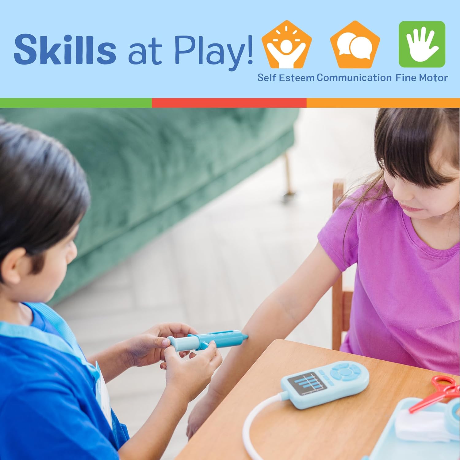 Detalle de Melissa & Doug - Mallette Docteur 25 Pièces: Jeu de rôle pour apprentis médecins