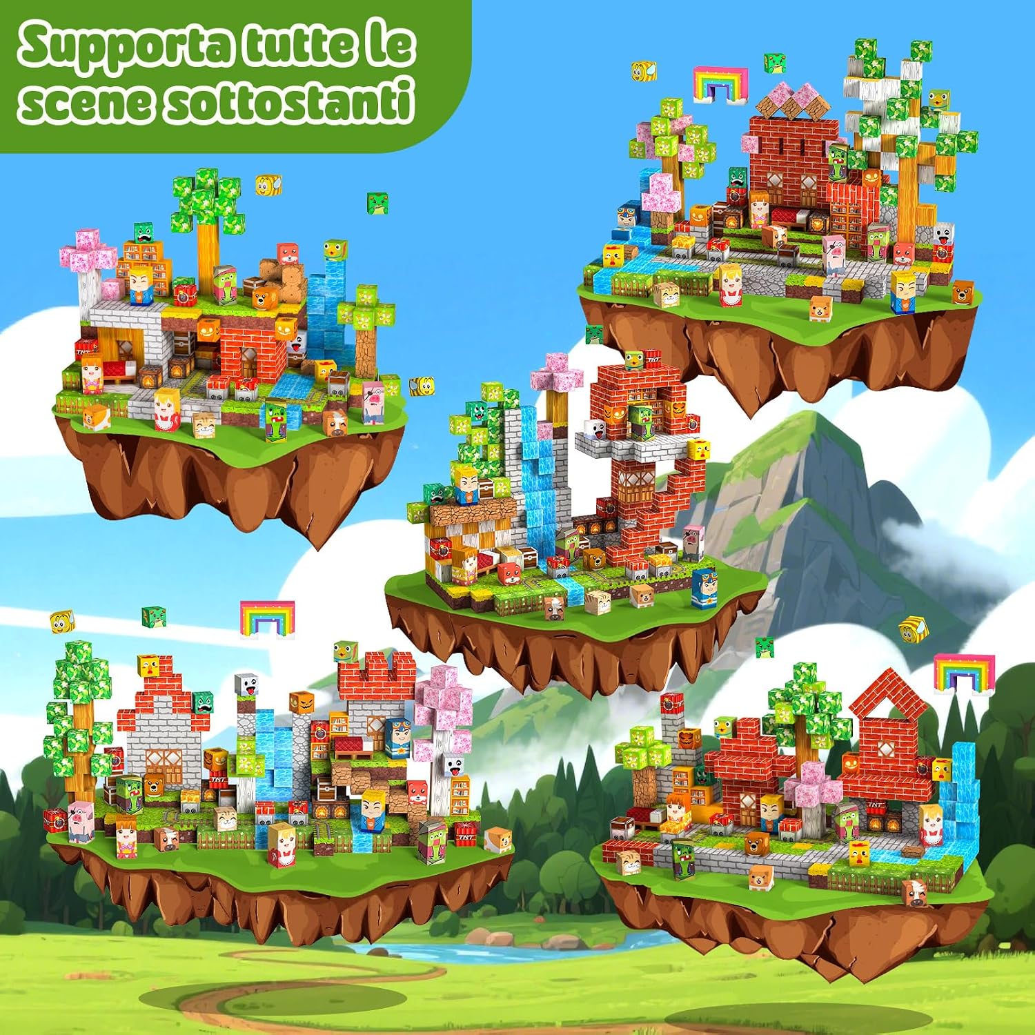 Detalle de Crifeton Costruzioni Magnetiche per Bambini 330 PCS – Blocchi Magnetici 2 cm per 3+ | Montessori
