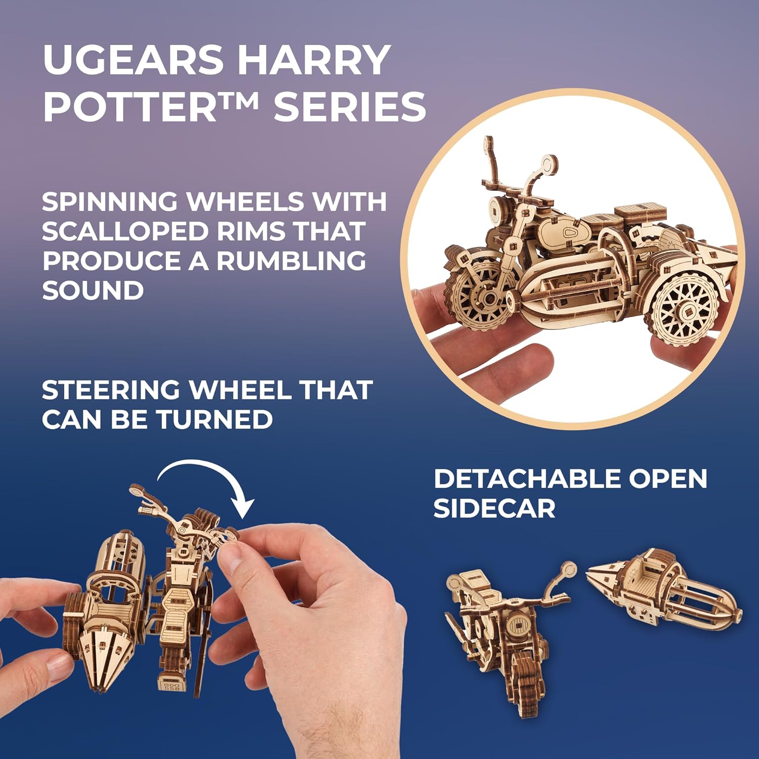 Thumbnail 2 de UGEARS Hagrid’s Flying Motorbike 3D puzzle