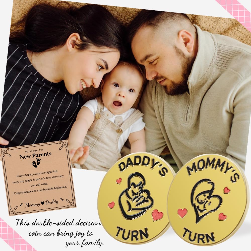 Detalle de Double-Sided New Parent Decision Coin, Stainless Steel