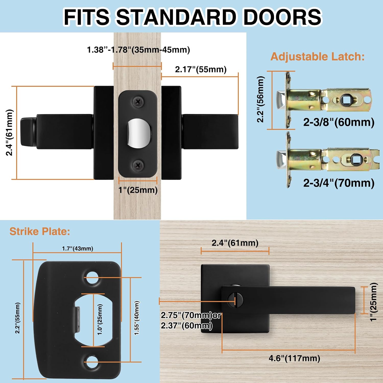Detalle 2 de AIKKIL Interior Door Handle Set, 6-Pack