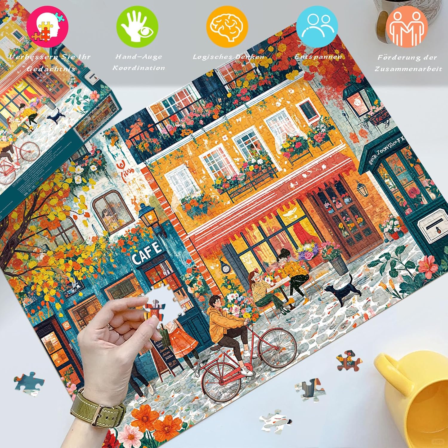 Thumbnail 1 de HUADADA Puzzle Romantische Straße 1000 Teile 🧩