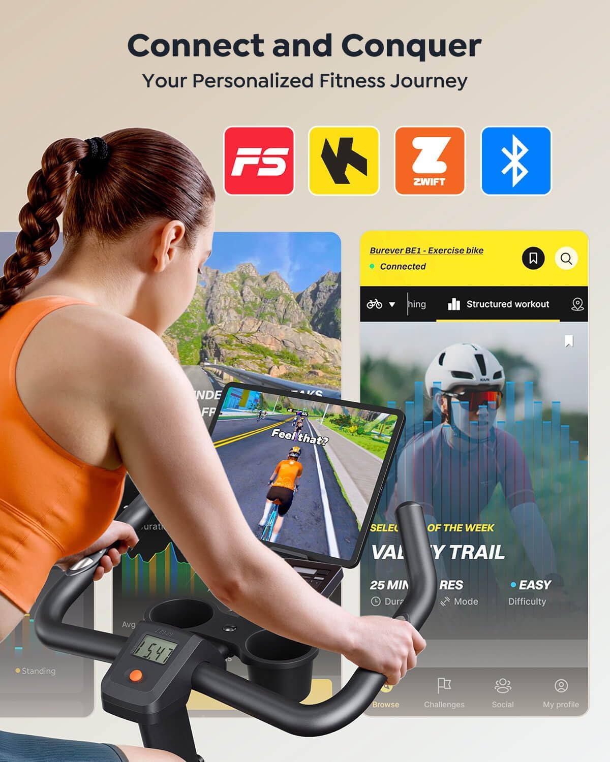 Detalle 2 de Burever Exercise Bike with LED Display