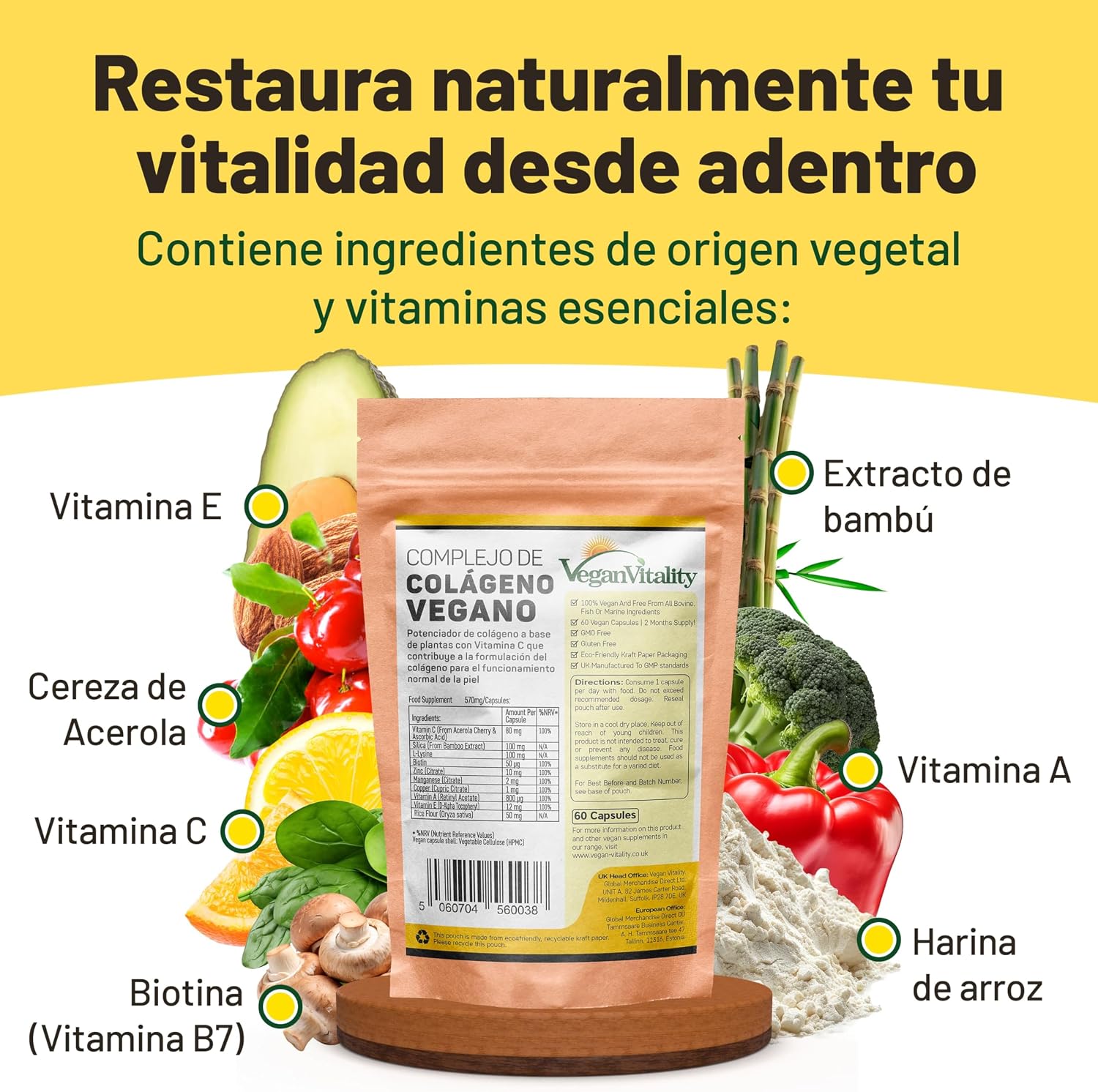 Thumbnail 4 de Vegan Vitality Suplemento de Colágeno 2 meses