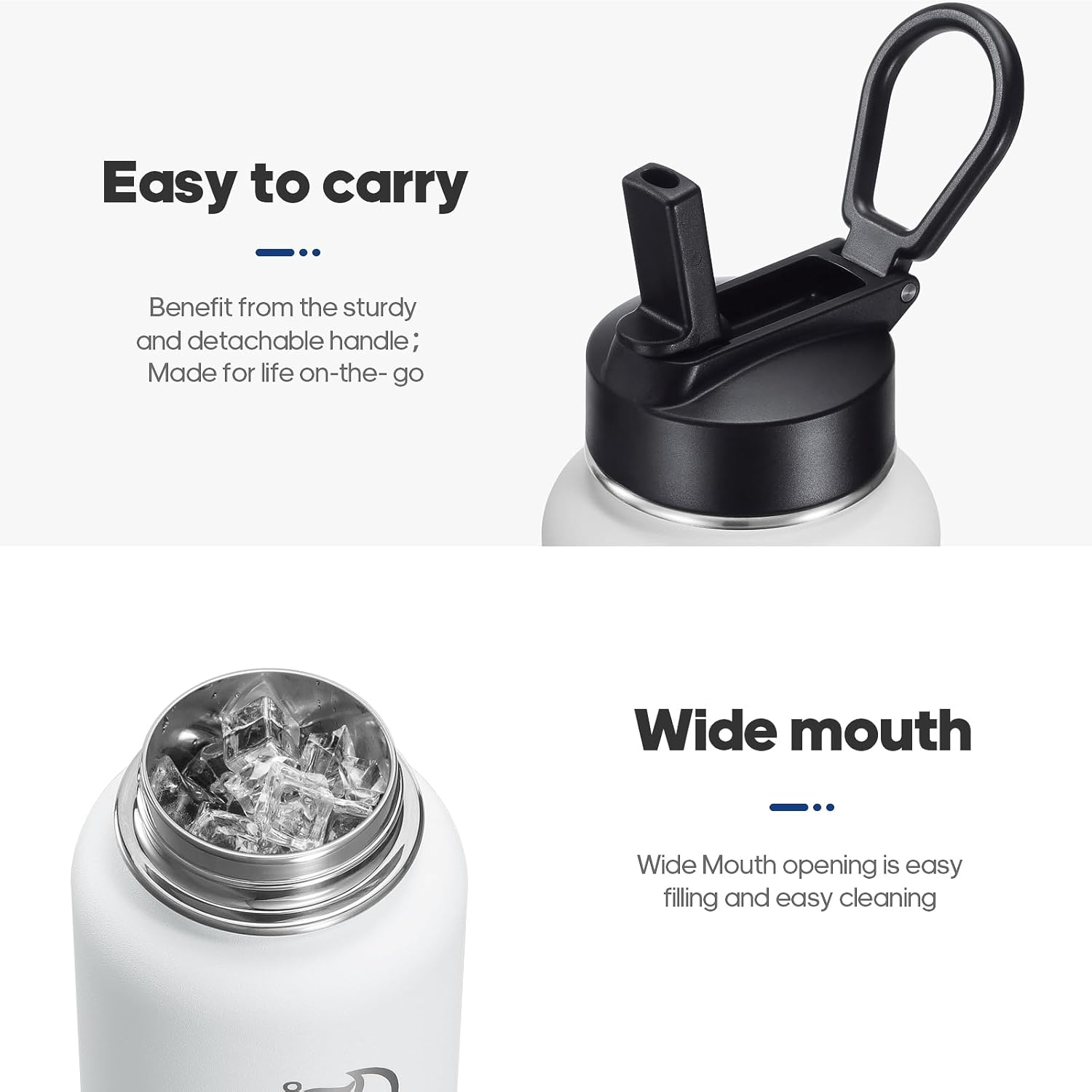 Thumbnail 5 de HydroPal Vacuum Insulated Water Bottle (Multiple Sizes) with 2 Lids