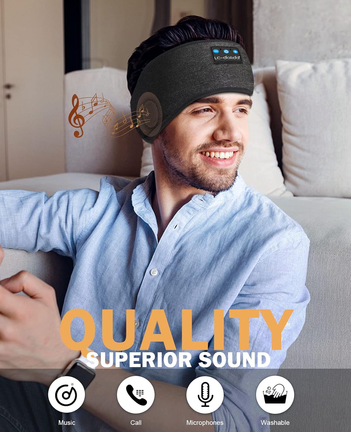 Thumbnail 6 de LC-dolida LC003 Sleep Headband with Bluetooth Audio, USB-C Charging and Sleep Mask