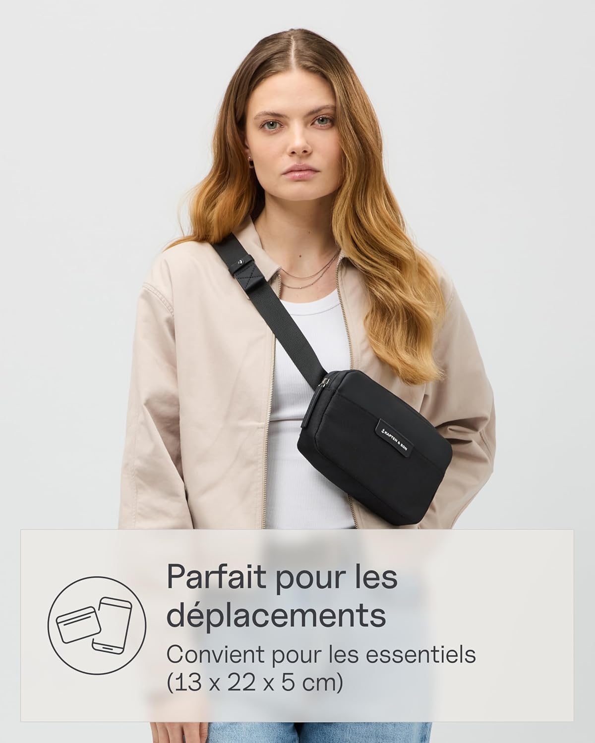 Thumbnail 2 de Kapten & Son Sac Banane Bergen All Black 0,8 L – Porté croisé élégant et pratique