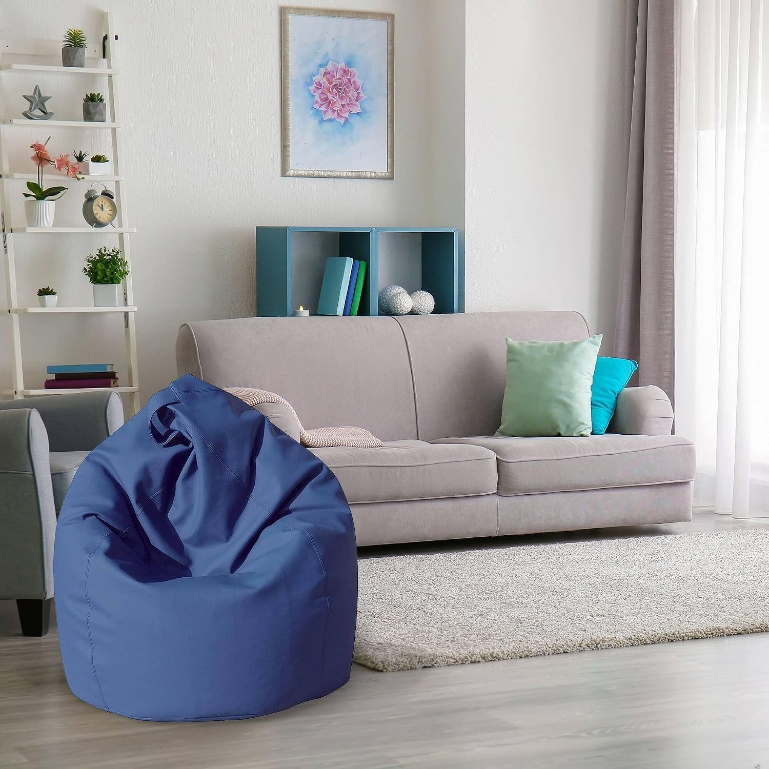 Thumbnail 5 de Dmora Pouf Poltrona a Sacco in Cotone 60 x 50 x 80 cm, rivestimento in cotone