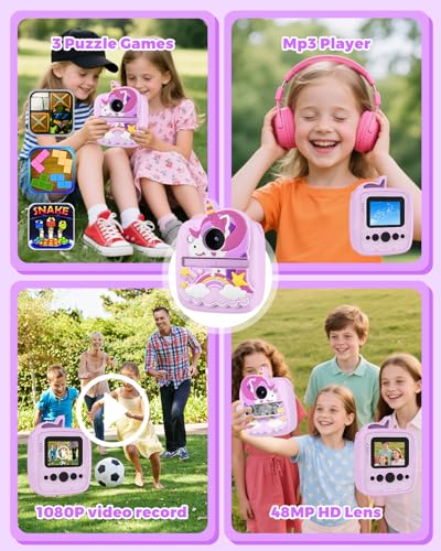 Detalle de CHRERNA Appareil photo instantané enfants HD 48MP