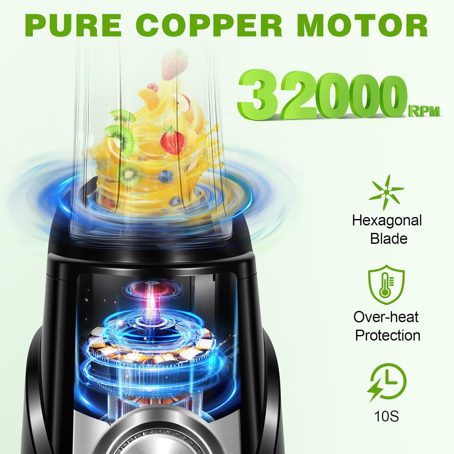 Thumbnail 1 de MIAOKE Smoothie-Mixer – 32.000 U/min, 10 Sekunden Entsaftung, 600 ml Becher, BPA-frei