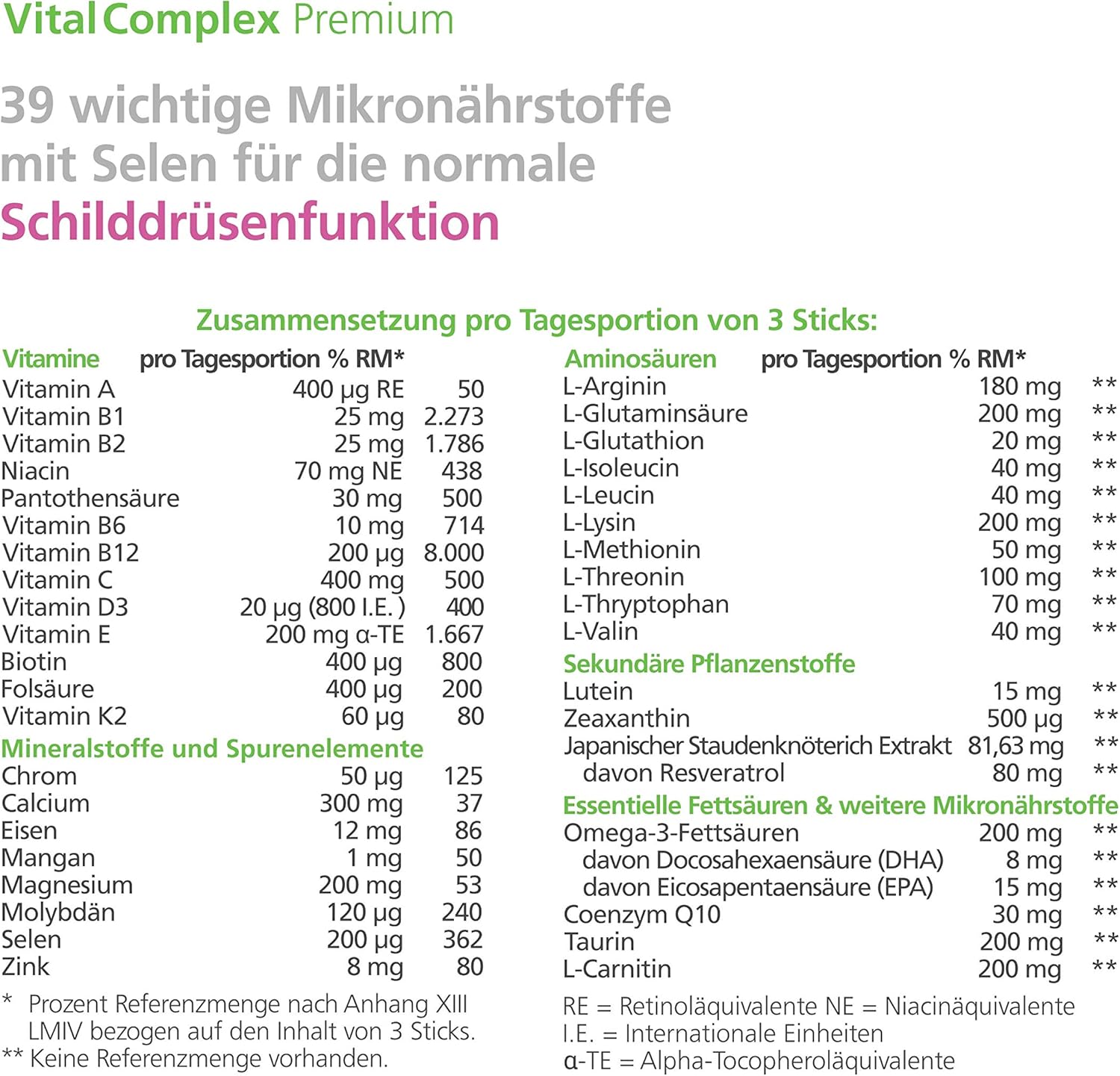 Thumbnail 4 de VitalComplex Premium Schilddrüsen-Komplex mit 200 µg Selen und 39 Mikronährstoffen