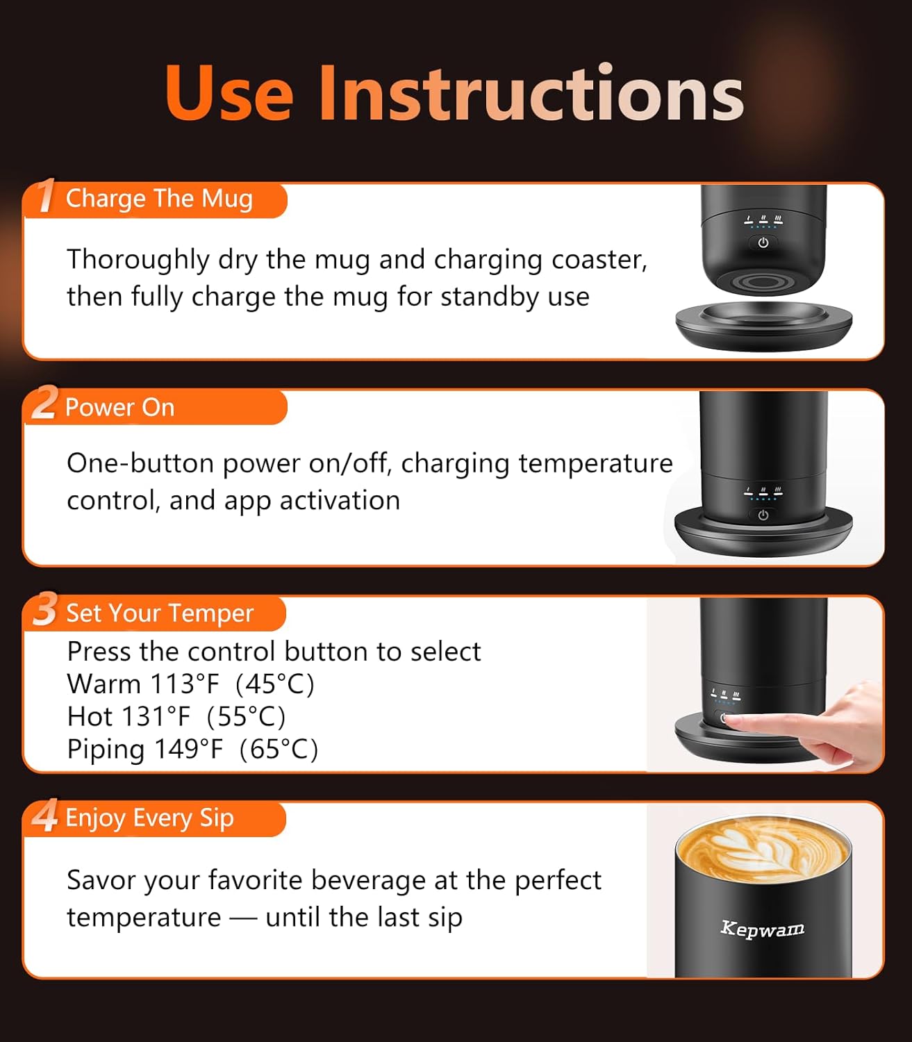 Thumbnail 2 de Kepwam 20oz Self-Heating Mug ⚡