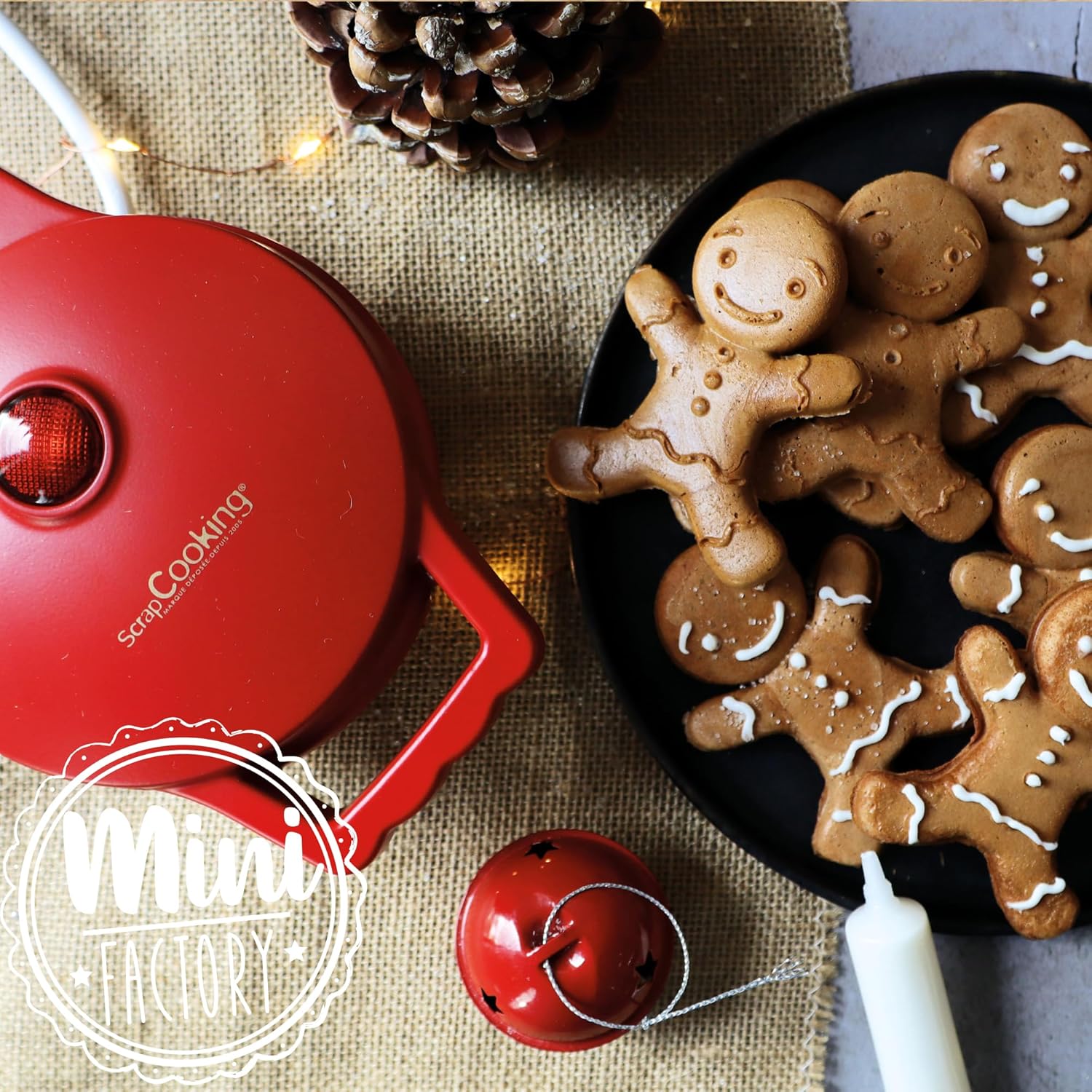 Thumbnail 6 de ScrapCooking Mini-Waffeleisen „Lebkuchenmann“ (3884) – kleine Waffelmaschine mit Antihaftplatte und Rezept
