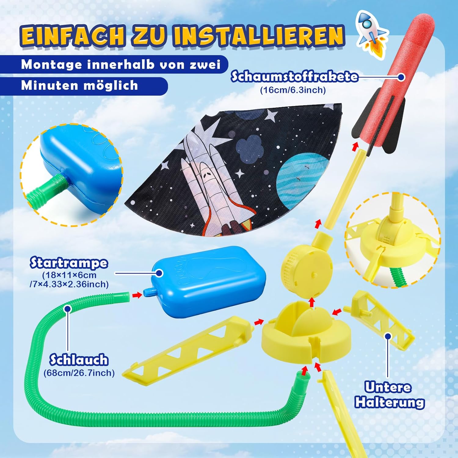 Thumbnail 4 de Anginne Raketen-Spielzeug aus Schaumstoff – Outdoor-Cohetes für Kinder ab 3 Jahren