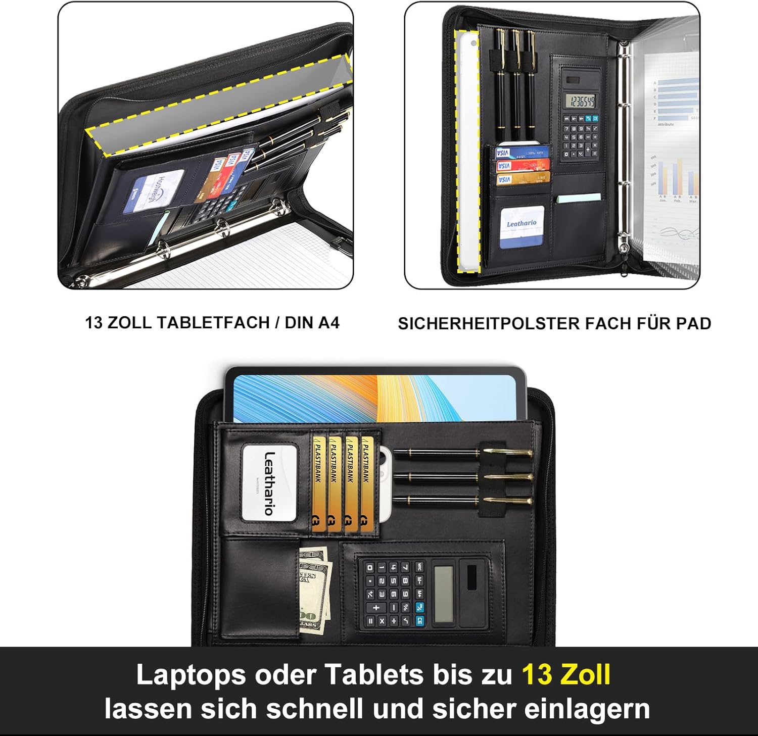 Thumbnail 3 de Leathario A4 Konferenzmappe