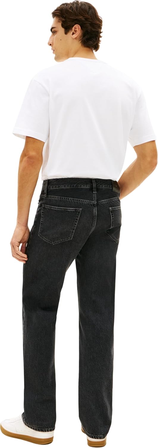 Detalle de Tommy Hilfiger Dover Regular Straight Dex Black – Jean droit pour homme