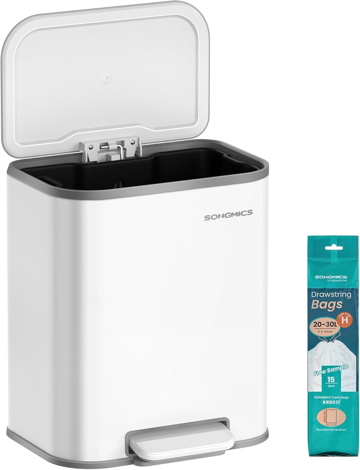 SONGMICS Cubo Basura 20 L LTB542W02
