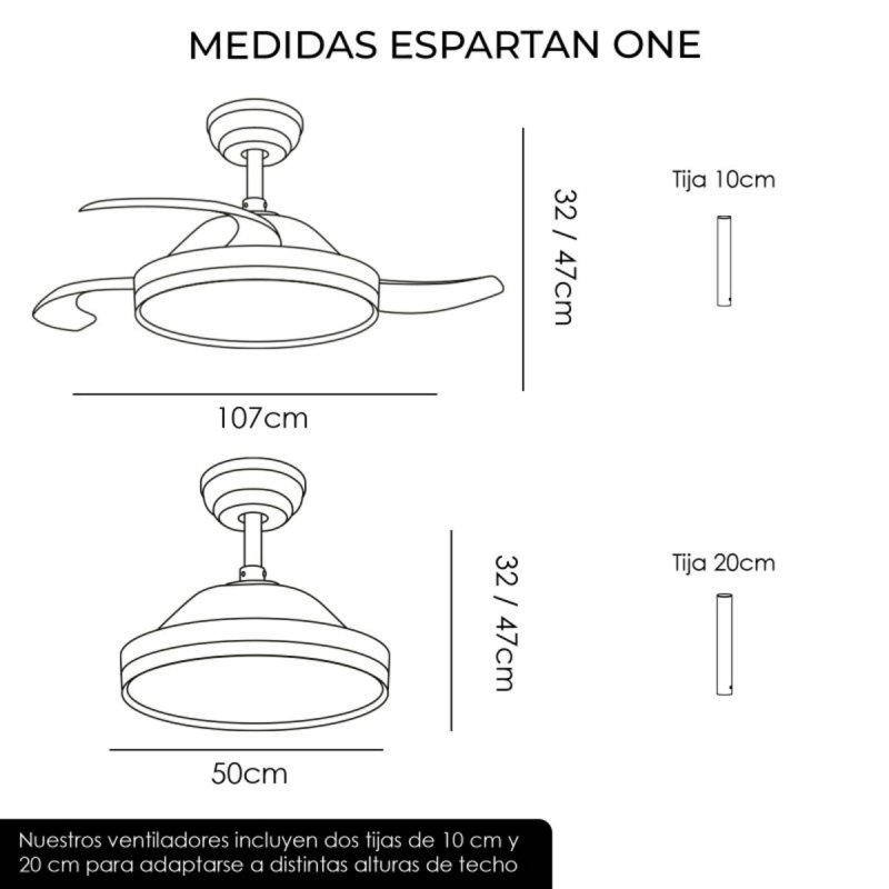 Detalle de yoeuvu Ventilador de techo LED 6 velocidades