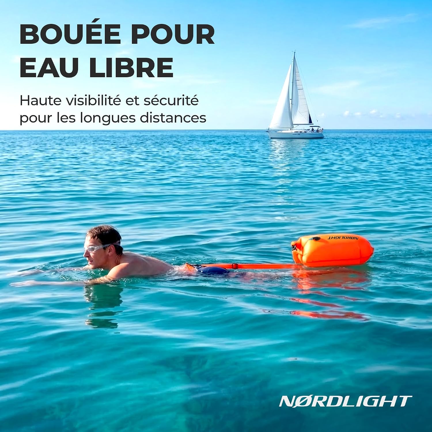 Detalle 2 de Nordlight Bouée de Natation Nage Eau Libre – Pull Buoy avec Sac Étanche Dry Bag