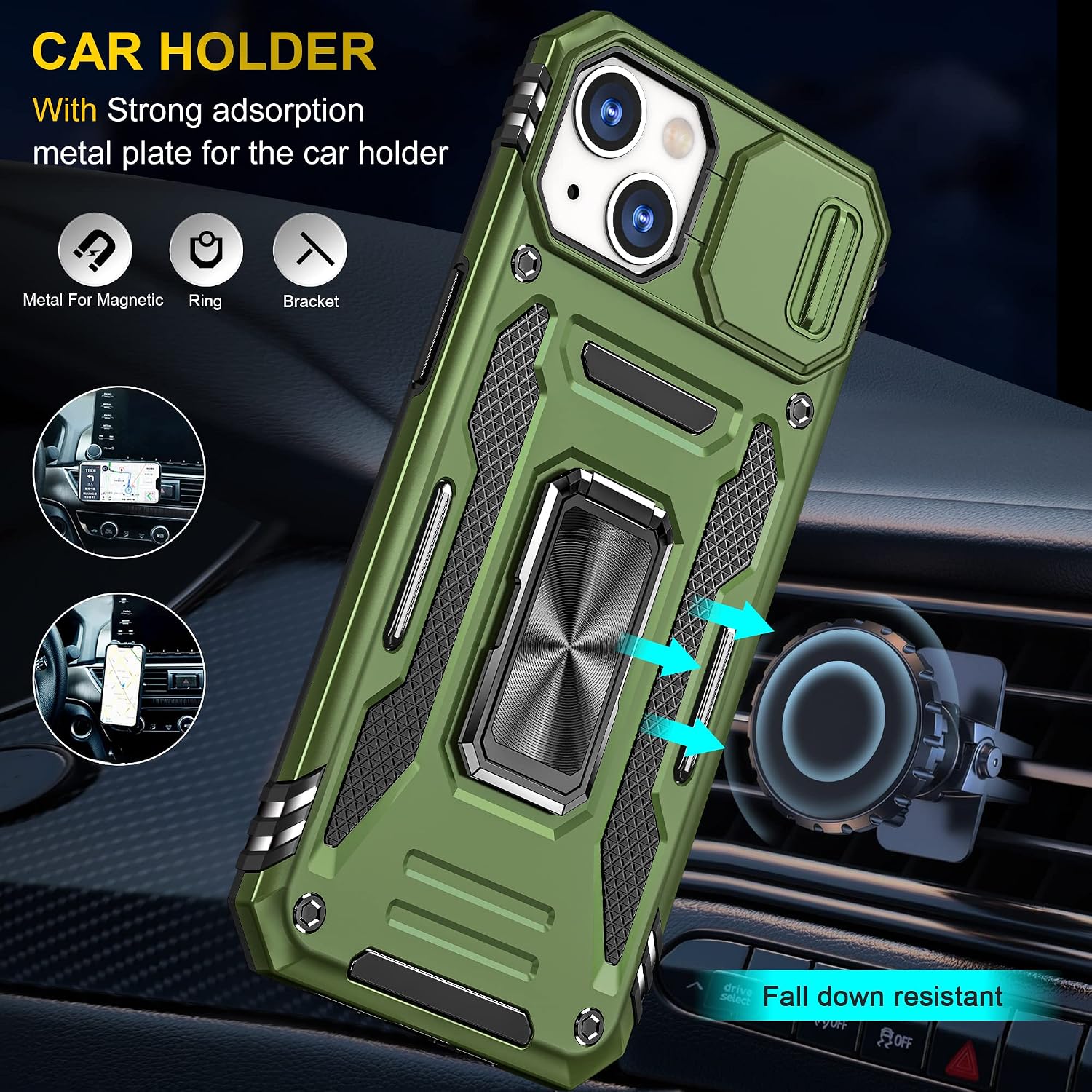 Detalle 2 de Jshru iPhone 13 Case with 2‑Pack Screen Protectors