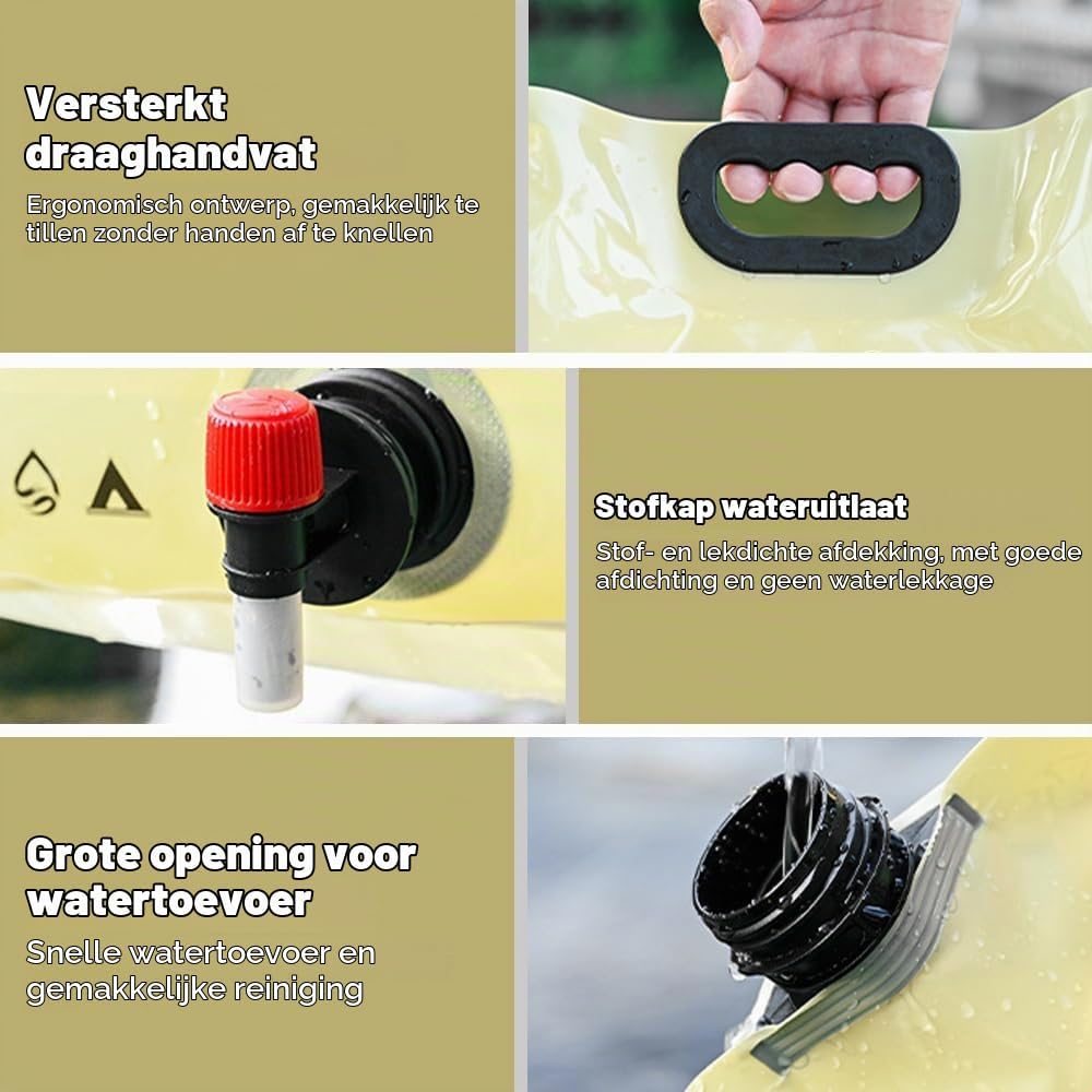 Detalle de mizikuu opvouwbare watercontainers, set van 4, 8 liter, BPA-vrij