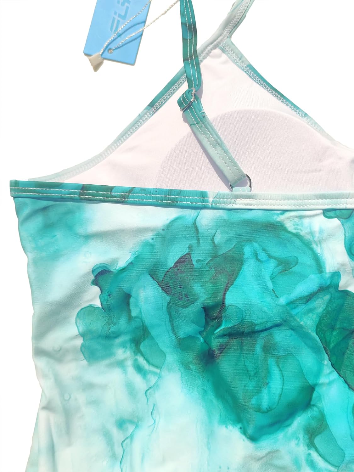 Thumbnail 5 de FLYILY Maillot de Bain 2 Pièces Femme Tankini à Volants Imprimé – Taille Grand (EU 36-46)