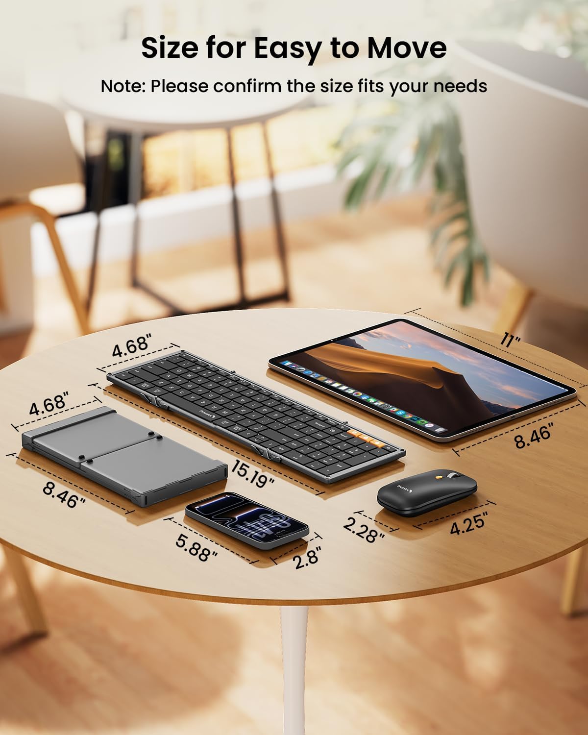 Thumbnail 6 de ProtoArc XKM01 Full-Size Foldable Keyboard and Mouse Combo, 105-Key