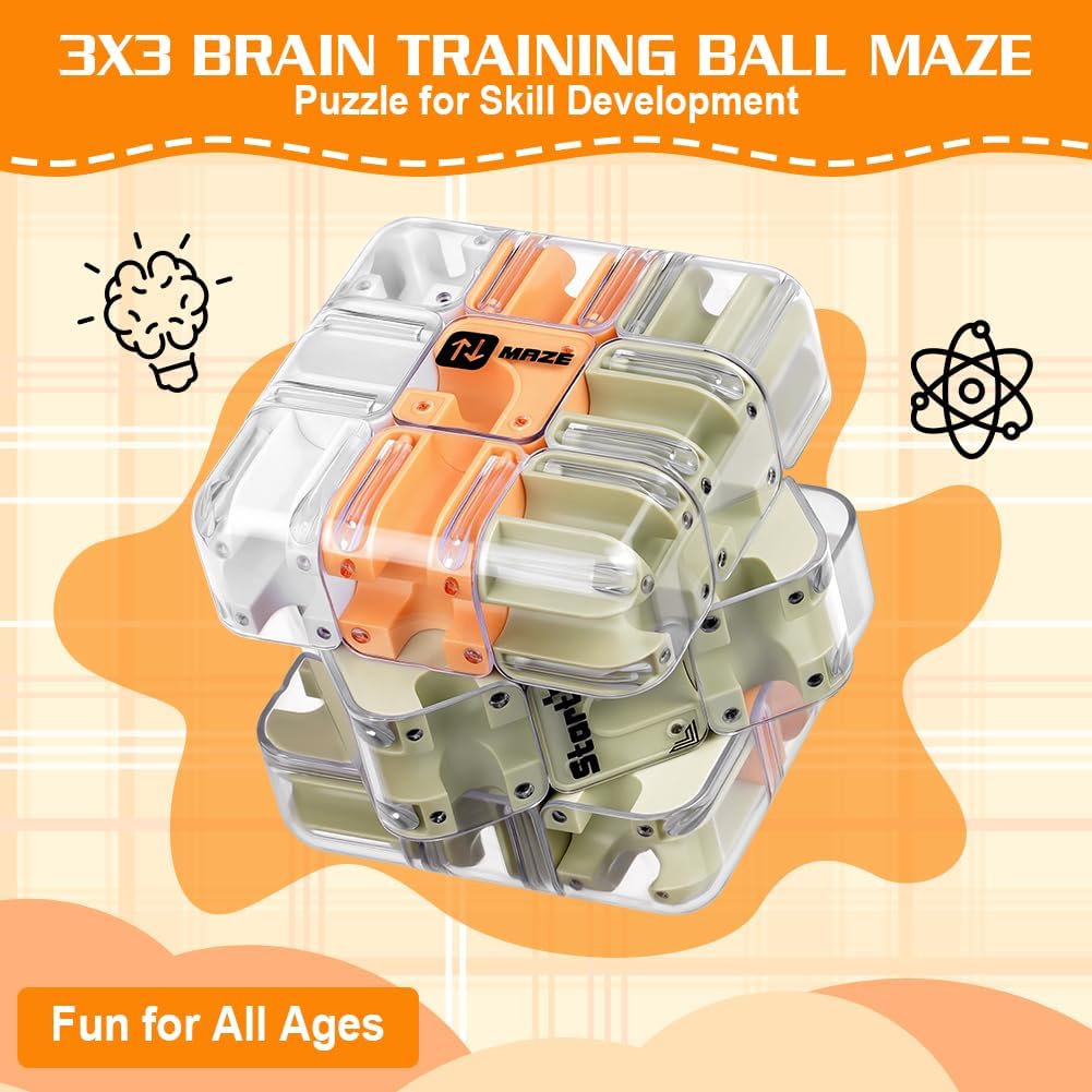 Detalle de Vicloon Grande Cubo Labirinto 3D: puzzle cubi labirinti per concentrazione (giallo)