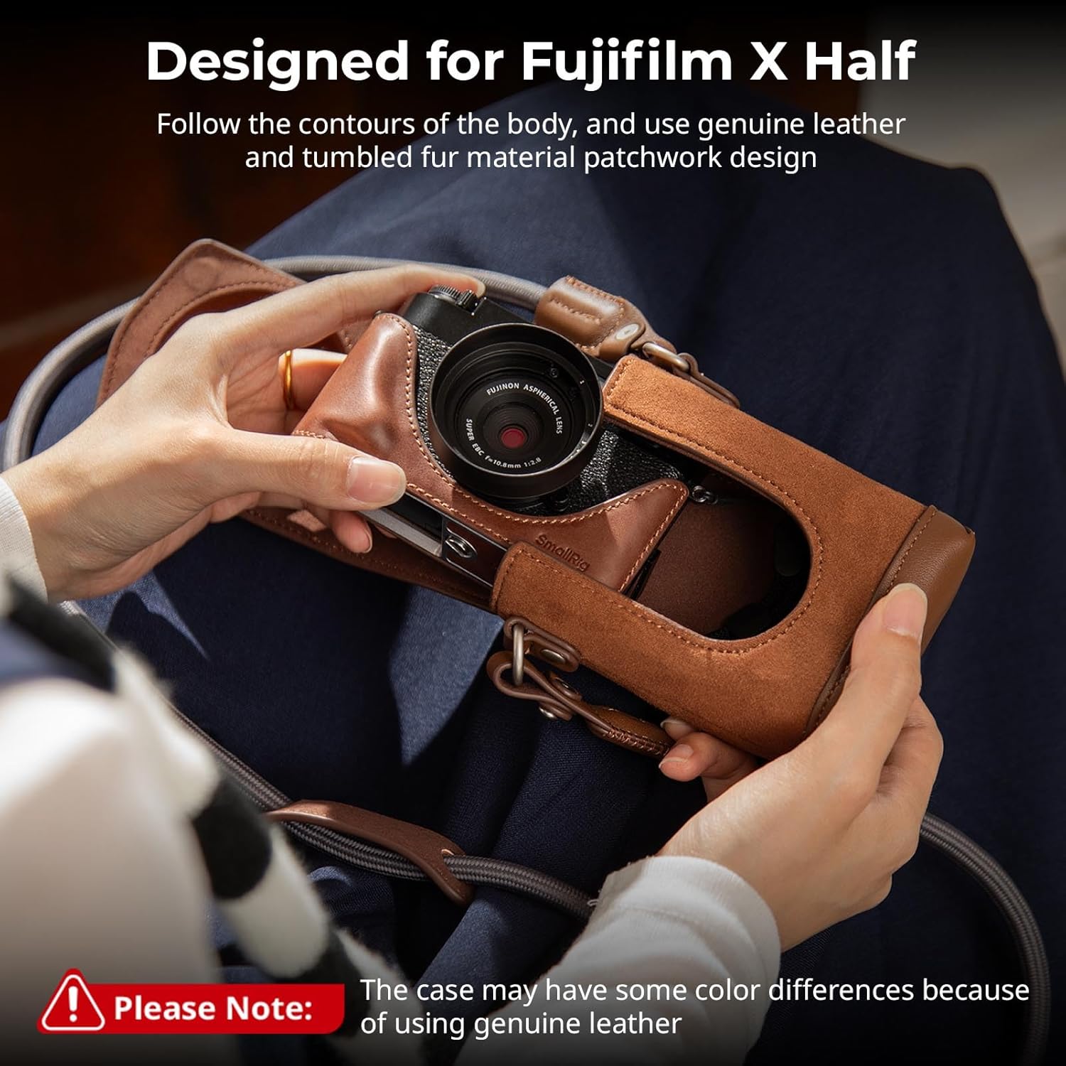 Thumbnail 1 de SMALLRIG Étui en Cuir pour FUJIFILM X Half – Sac de Transport Rétro avec Demi-Étui et Poche Carte