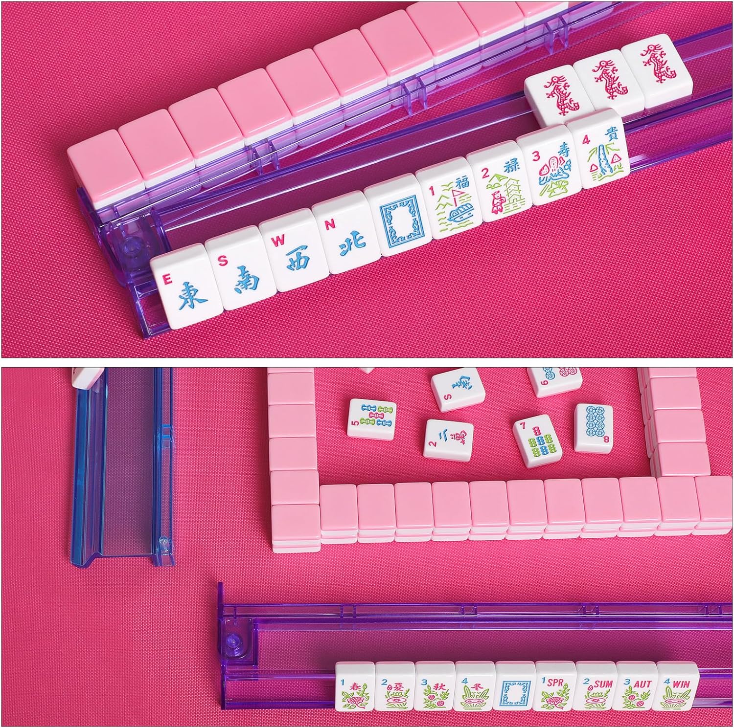 Thumbnail 4 de GUSTARIA 1.2” American Mahjong Tile Set, 166 Tiles (Tiles Only) — Pink Color