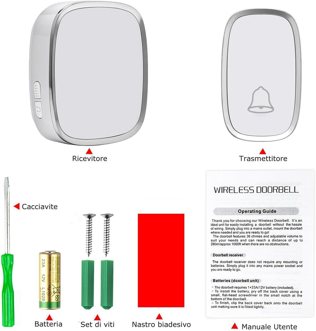 Thumbnail 6 de YYQ Campanello senza fili da esterno IP44 300 m 🔔