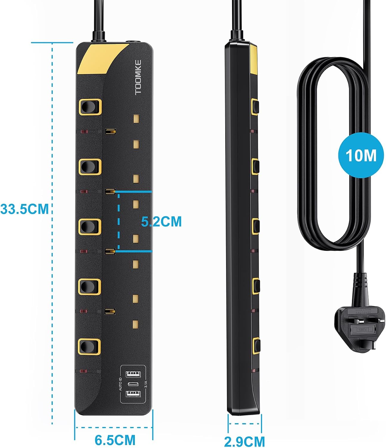 Thumbnail 6 de Extension Lead 4-Way with 3 USB and 8m cable ๐