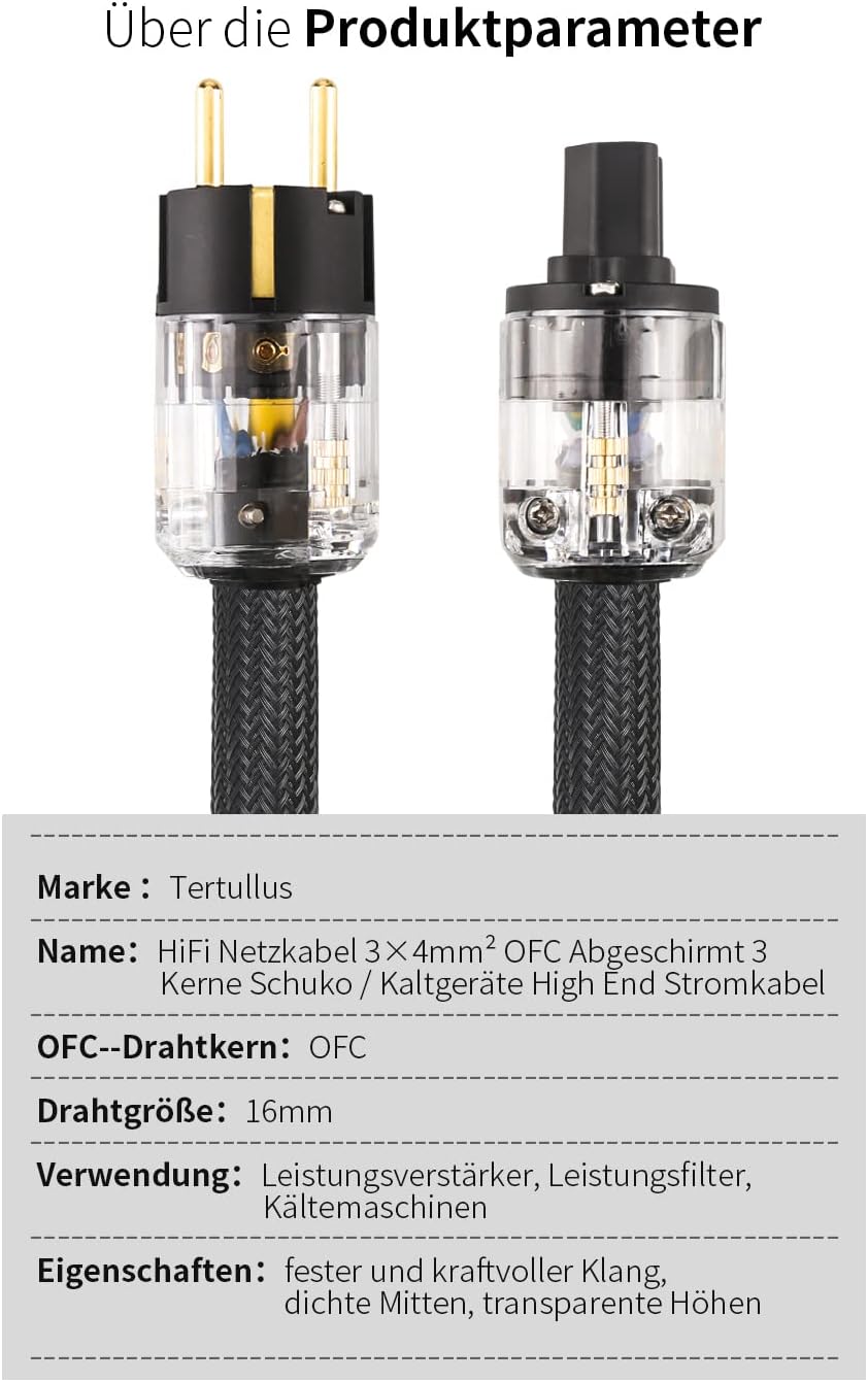 Thumbnail 2 de Tertullus HiFi High End Netzkabel C15 1,5m