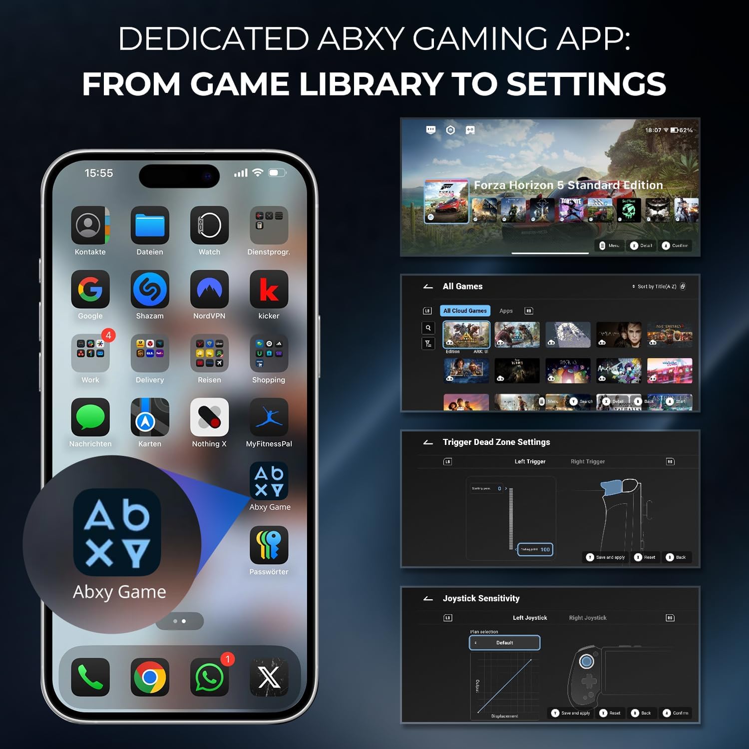 Thumbnail 4 de abxylute S9 Full-Size Gaming Phone Controller for iPhone & Android
