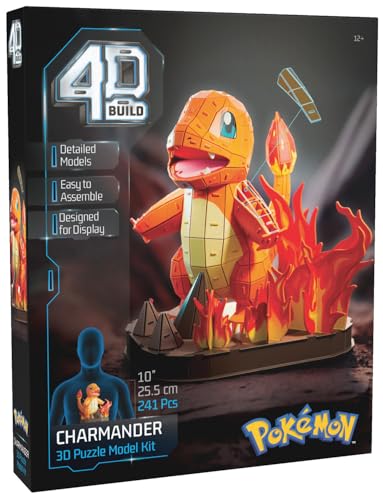 Detalle de 4D Build Puzzle 3D Charmander – Maqueta 241 piezas sin pegamento