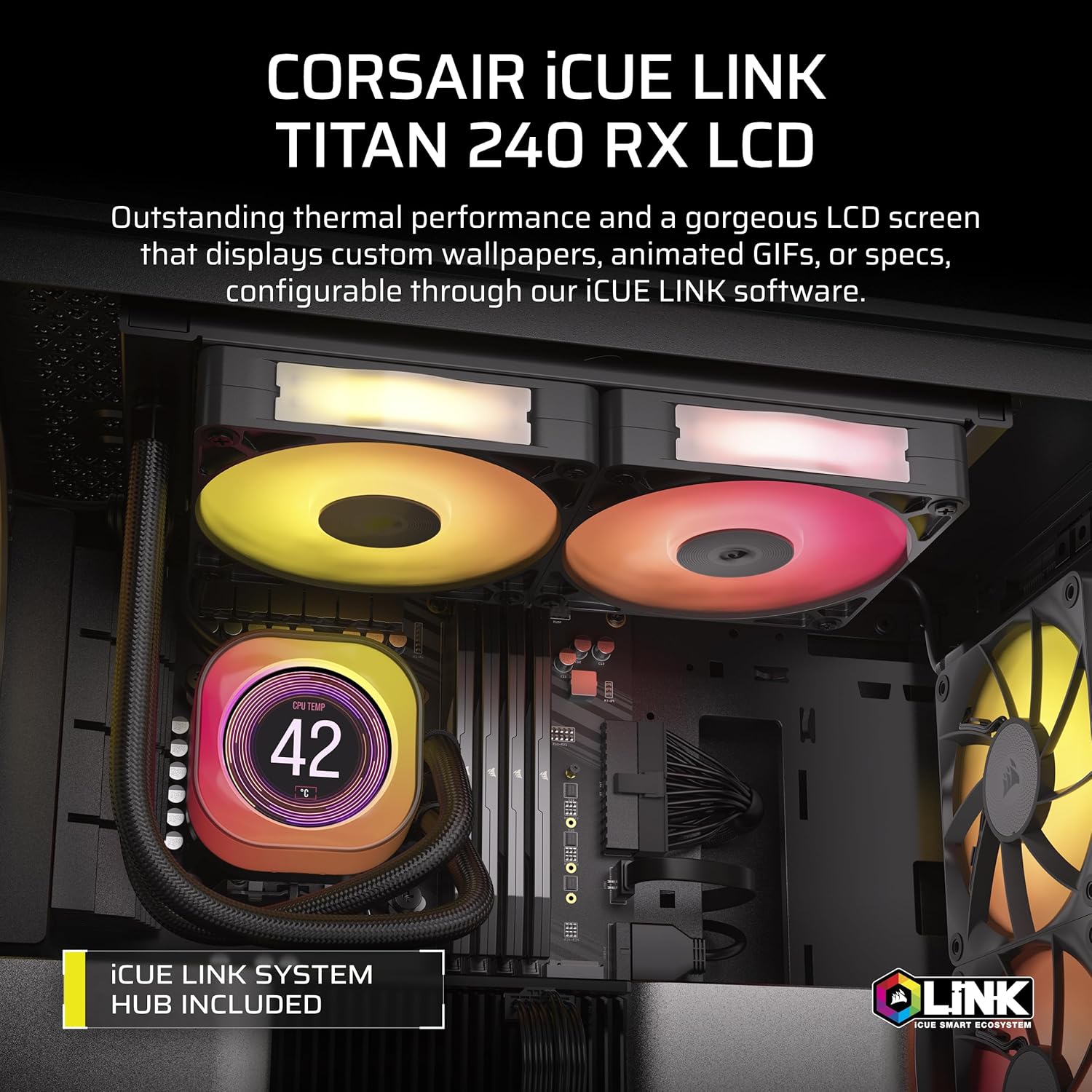 Thumbnail 1 de Corsair iCUE LINK TITAN 240 RX LCD Liquid CPU Cooler review: a cohesive, high‑tech 240mm AIO