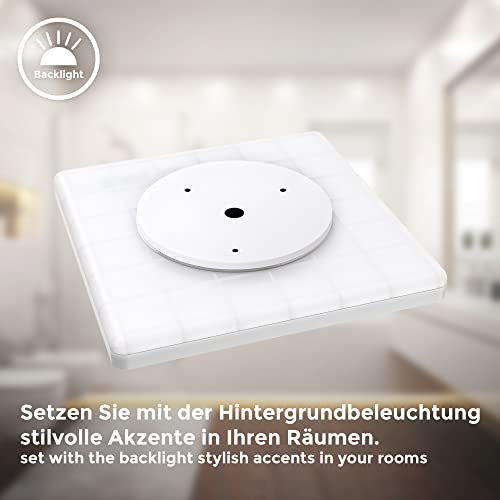 Detalle de B.K.Licht Lámpara de Techo LED Ultraflat para Baño – 18 W, 29x29 cm, 4000 K, 2400 lm