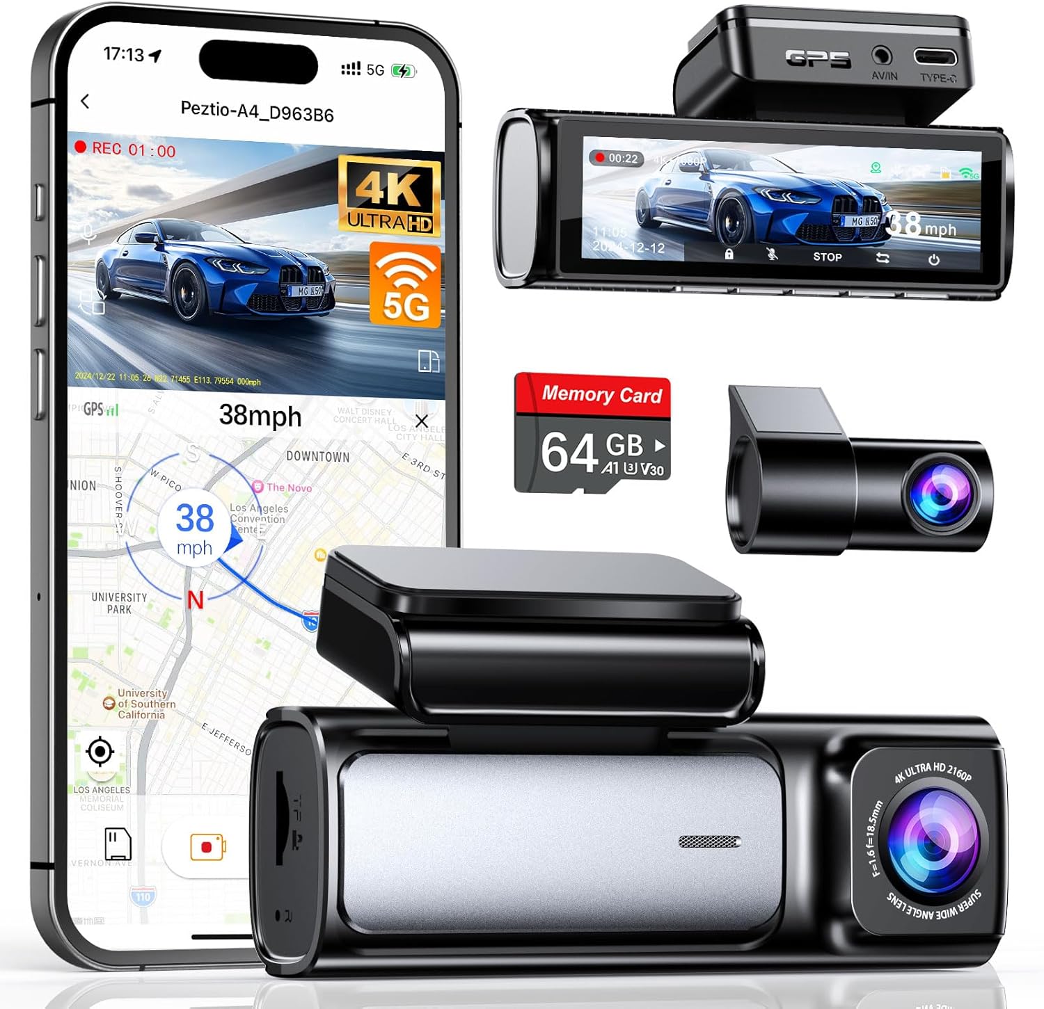 Detalle de Affver 4K Dash Cam Front & Rear