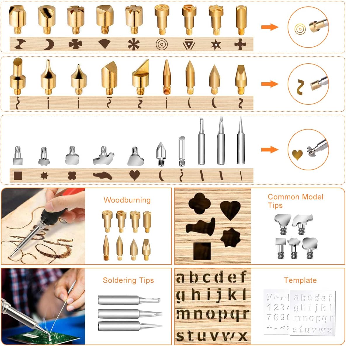 Thumbnail 5 de Kit de Pyrogravure Preciva 45 en 1 sur Bois – Stylo 60W, 31 pointes, 220–480°C